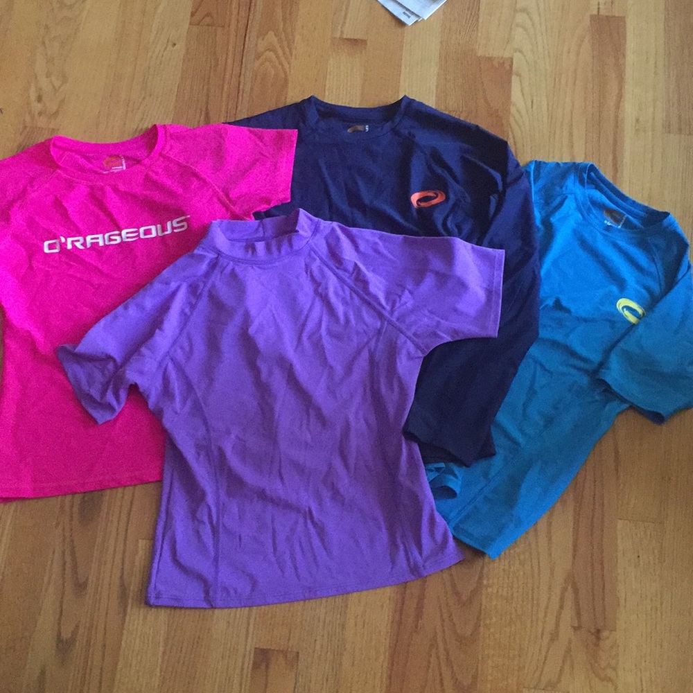 4 kids swim shirts (rash guards)